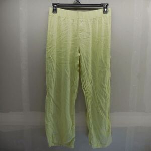 Stars Above Linen Blend Pajama Pants Womens Medium Elastic Waist Yellow